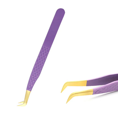 AILEISHI Eyelash Tweezers — Stainless Steel High Precision Anti-Static Extension Tool