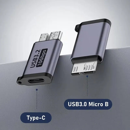 USB-C 3.0 to Micro B Adapter – Type-C Female to Micro B Male Connector for External Hard Drives, Samsung S5 & Laptop Devices
