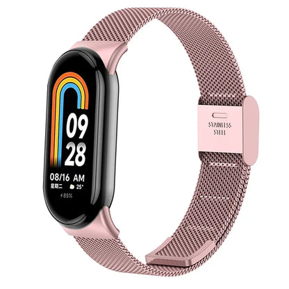 Stainless Steel Mesh Strap for Xiaomi Mi Band 9 & 8 – Metal Replacement Watchband Accessory