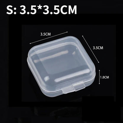 60/6PCS Mini Transparent Square Plastic Storage Boxes – Small Jewelry Organizer for Earrings & Packaging
