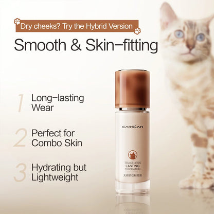 CARSLAN Long-Lasting Moisture Matte Liquid Foundation – Full Coverage Concealer, Whitening & Oil Control Face Base Makeup