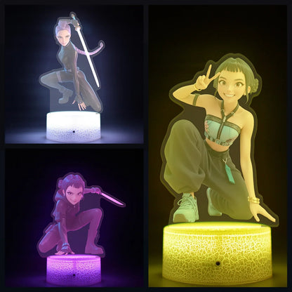 K-Pop Demon Hunters LED Night Light – Zoe, Mira, Rumi, Saja 16-Color Remote Control