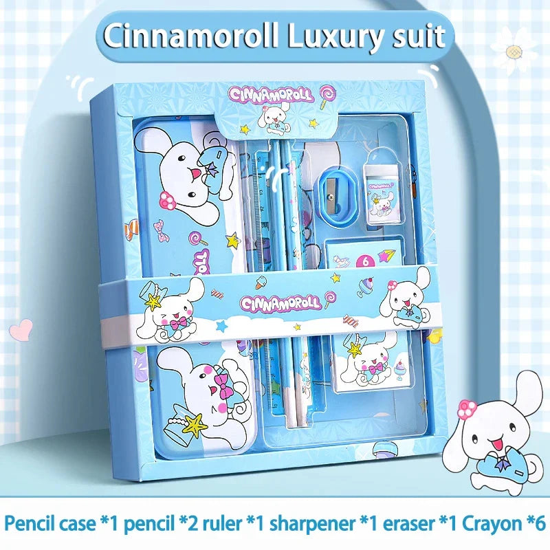 Sanrio Kawaii Stationery Gift Box – 12-Piece School Supplies Set with Kuromi, My Melody & Cinnamoroll for Girls