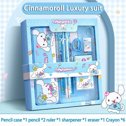 Sanrio Kawaii Stationery Gift Box – 12-Piece School Supplies Set with Kuromi, My Melody & Cinnamoroll for Girls
