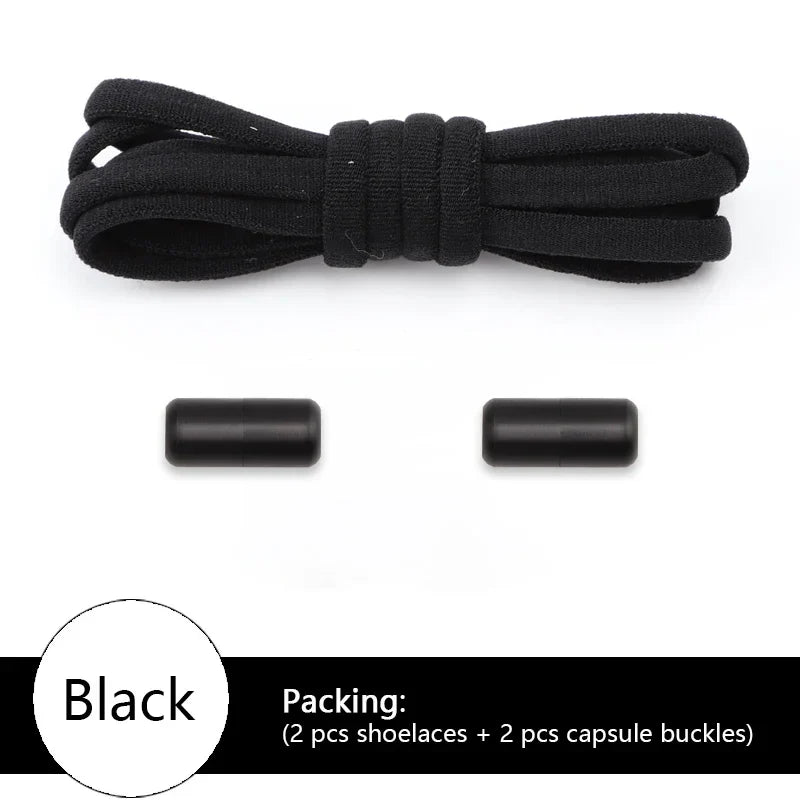 New Colorful Elastic No-Tie Shoelaces – Round Sneakers Laces for Kids & Adults