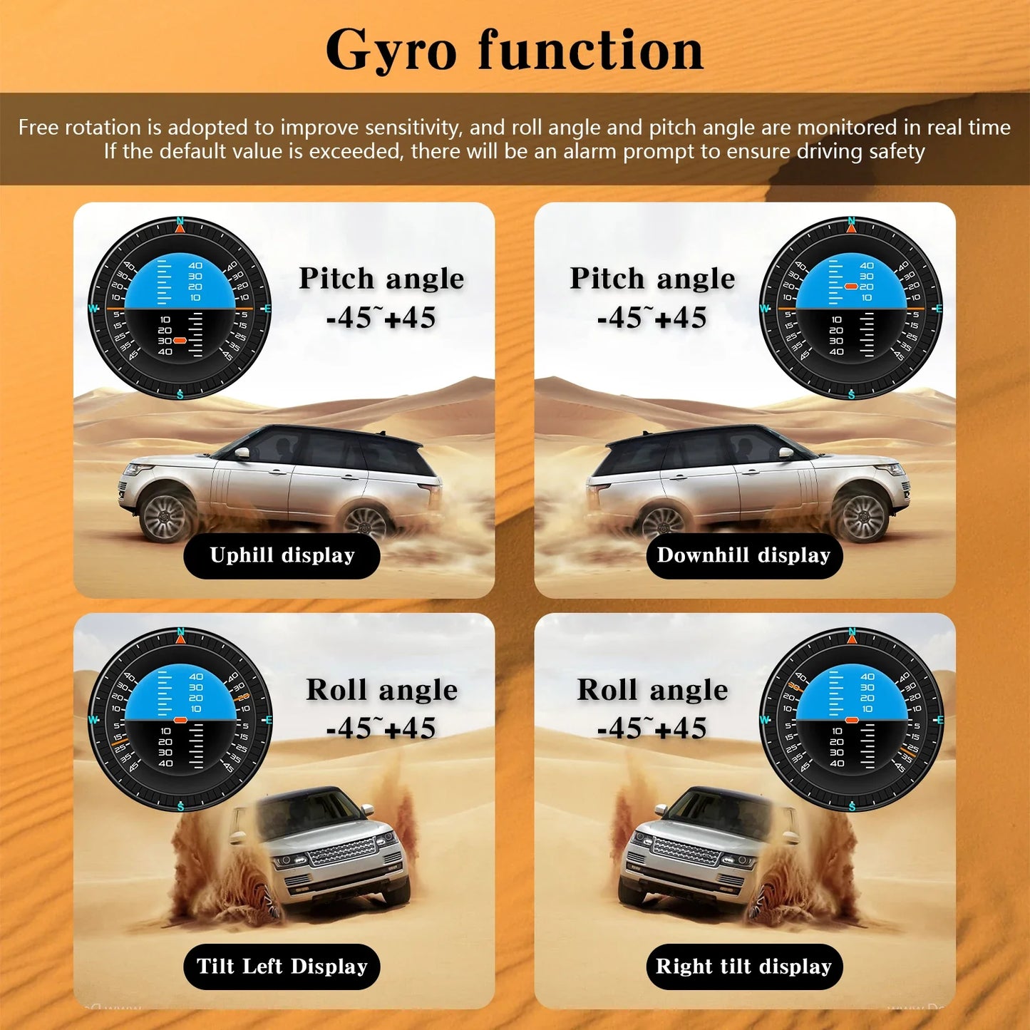 XS OBD+GPS Car HUD Gauge - Multi-Function Head-Up Display with LCD for Temperature, Turbo & Oil Pressure