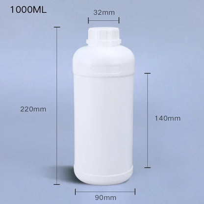 1000mL HDPE Refillable Plastic Bottle with Lid — Food Grade, Leakproof Container for Liquids, Agriculture & Pesticides, 1PCS