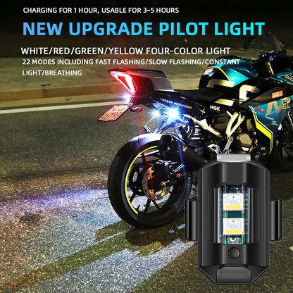 Universal Strobe Light – LED Anti-Collision Warning Light for Motorcycle, Scooter, Car – 7 Color Drone Flash Turn Signal Indicator