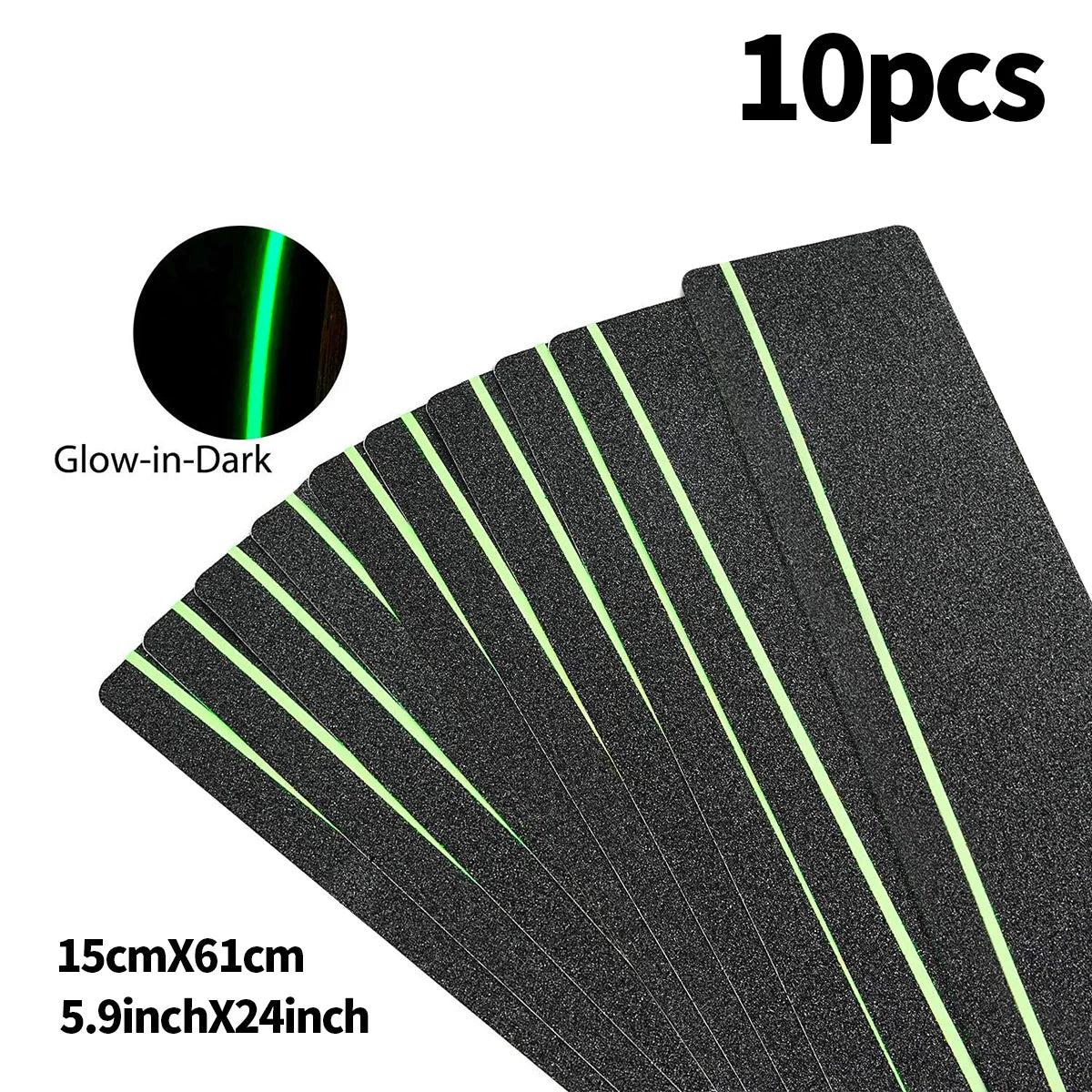 Glow in the Dark Anti-Slip Grip Tape Green Non-Skid Abrasive Adhesive Traction Tape for Stair Safety Treads & Steps