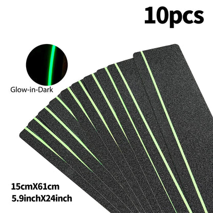 Glow in the Dark Anti-Slip Grip Tape Green Non-Skid Abrasive Adhesive Traction Tape for Stair Safety Treads & Steps