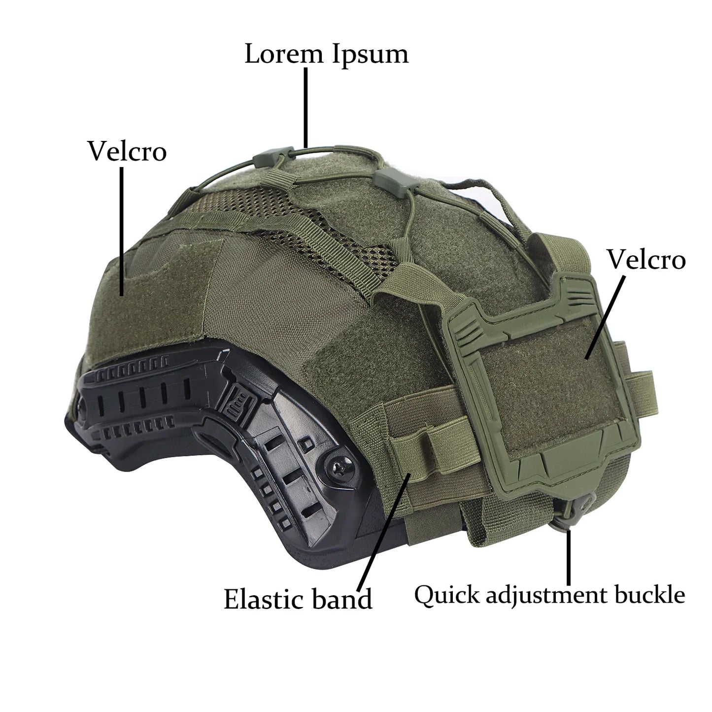 Tactical Helmet Cover Set – Hybrid Mesh Cover for Maritime, Bump & Ballistic Helmets with NVG Battery Pouch for Hunting
