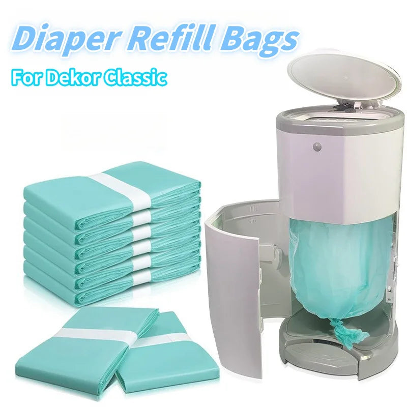 Baby Diaper Refill Bags – Replacement Liners for CLASSIC Dekor & KORBEL 16L Trash Bucket, Diaper Garbage Bags