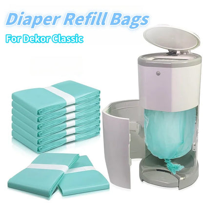 Baby Diaper Refill Bags – Replacement Liners for CLASSIC Dekor & KORBEL 16L Trash Bucket, Diaper Garbage Bags