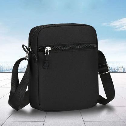Oxford Mini Shoulder Bag – Durable Black Waist & Mobile Phone Bag for Men