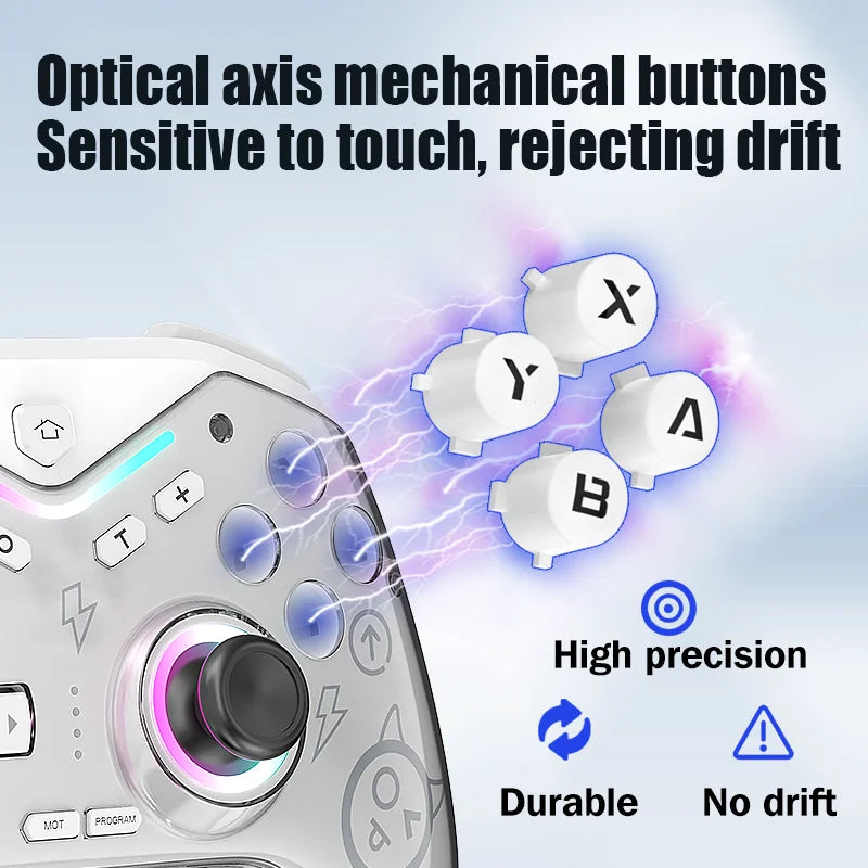 CM-619 Wireless Game Controller — Dual Motor, Dazzling Light, Compatible with iOS, Android & PC