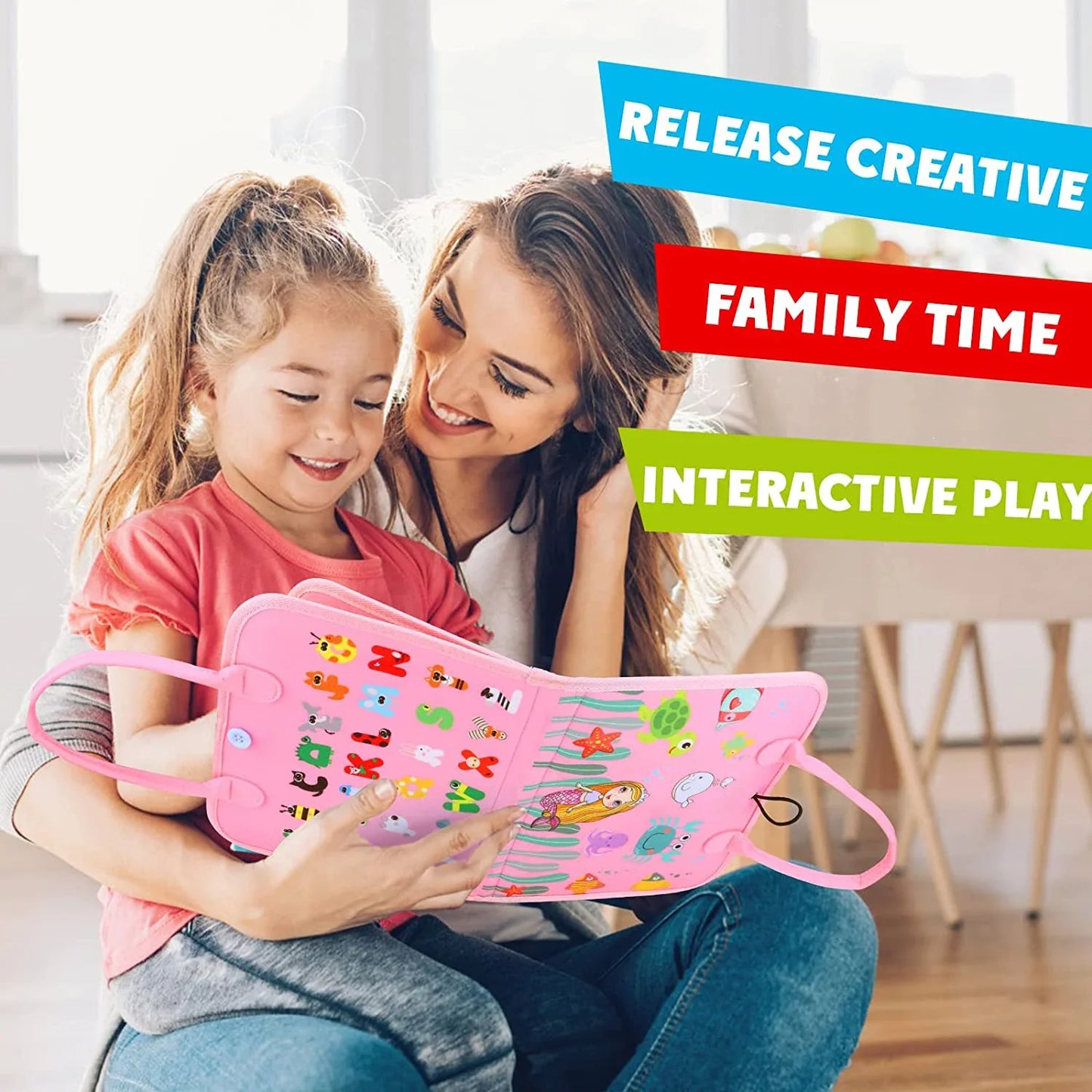 Montessori Toddler Busy Board – Educational Activity for Basic Dress Motor Skills, Baby Learning Toy for Travel