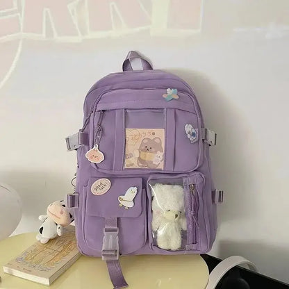 Popular Pink Purple Girls High School Student Backpack - Trendy and Stylish Bags