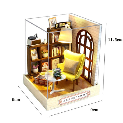 DIY Mini Dollhouse Kit - Handmade 3D Flower House Puzzle Model with Furniture Home Decor Gift