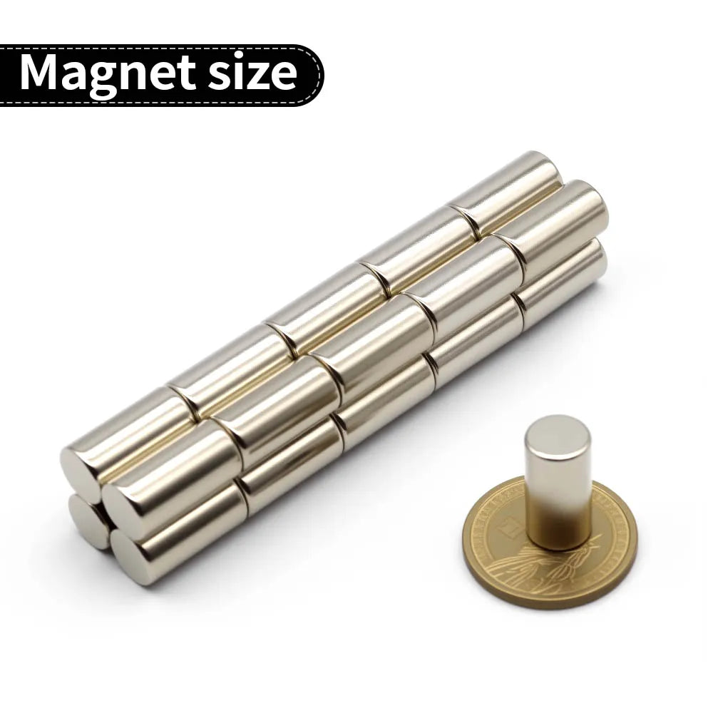 N35 Neodymium Magnets - 10x20mm Super Strong Round Permanent Rare Earth Magnets for DIY & Refrigerator Use