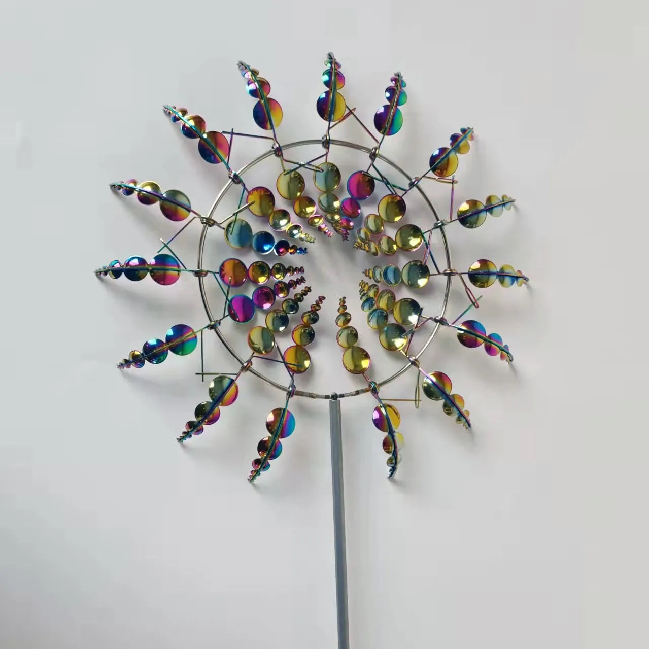 Outdoor Metal Wind Spinner – Rotating Windmill Garden Decoration & Yard Art