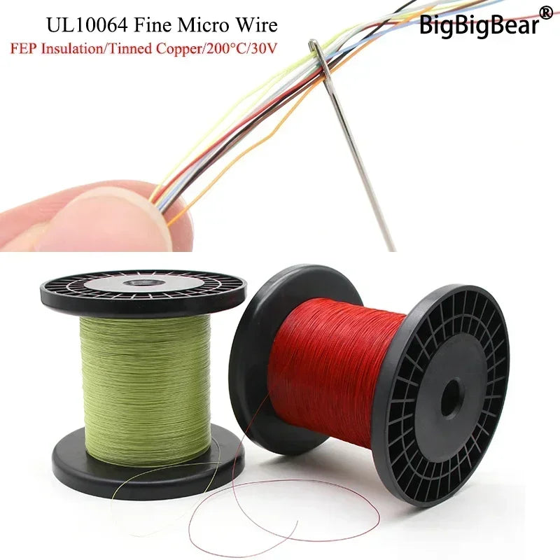 UL10064 FEP/PTFE Ultra-Fine Litz Wire (10M–100M) – High Conductivity Copper Micro Cable 26–40 AWG
