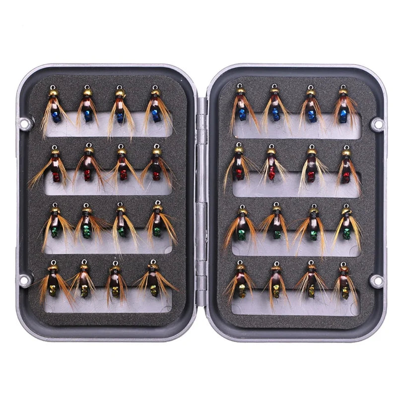 Fishing Flies Kit: Artificial Nymph Scud Fly Bug Worm Trout Insect Lure - Pack of 4pcs/8pcs/32pcs