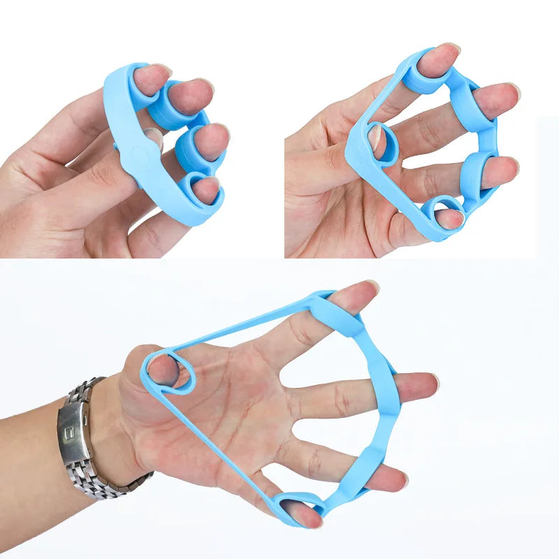 Silicone Finger Stretcher Trainer – 5-Finger Hand Grip Strength & Rehabilitation Exercise Tool for Musicians, Climbers & Therapy Use