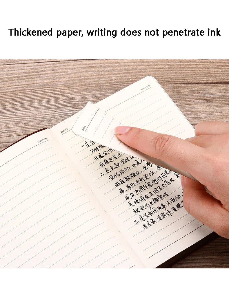 A6 Retro Pocket Mini Notebook – PU Leather Stamped Portable Notepad for Writing, Office & Bookkeeping