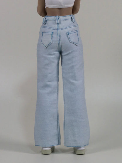 1/6 Scale Female Doll Jeans – Straight-Leg & Wide-Leg Pants for 12" Action Figure Clothes, Doll Accessories