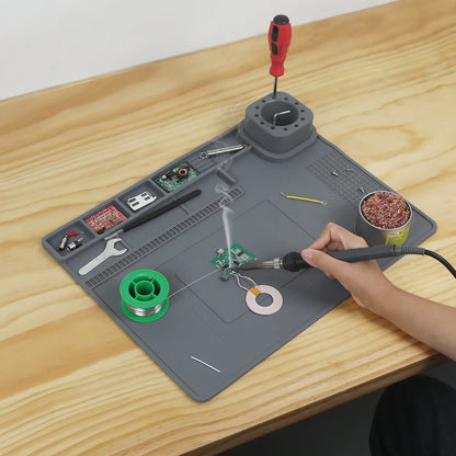 Toolour High-Temperature Silicone Welding Pad – Non-Slip Durable Mat up to 500℃, Multi-Size for Welding Work