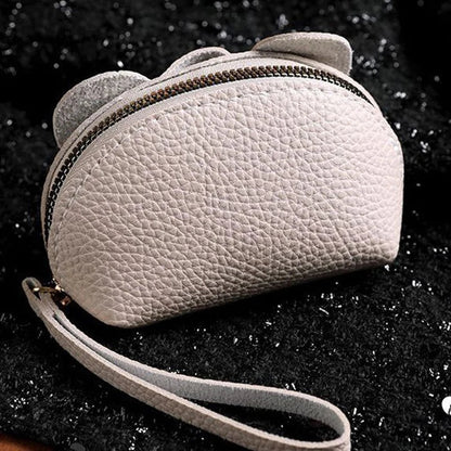 PU Leather Elephant Coin Purse for Women – Multifunctional Money Bag with Key Ring & Zipper Storage Key Case