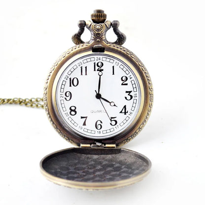 Disney Retro Alice in Wonderland Bronze Quartz Pocket Watch – Vintage Fob Watch Christmas & Birthday Gift