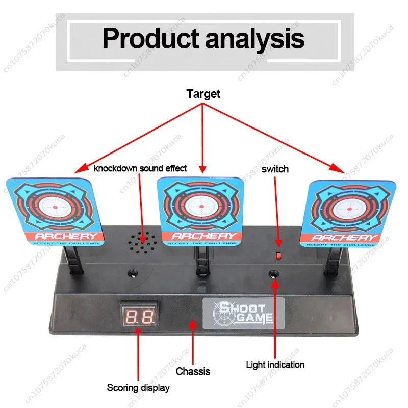 Electric & Non-Electric Dart Scoring Targets with Mobile Auto-Rebound Soft Bullet Gun – Outdoor Practice Set