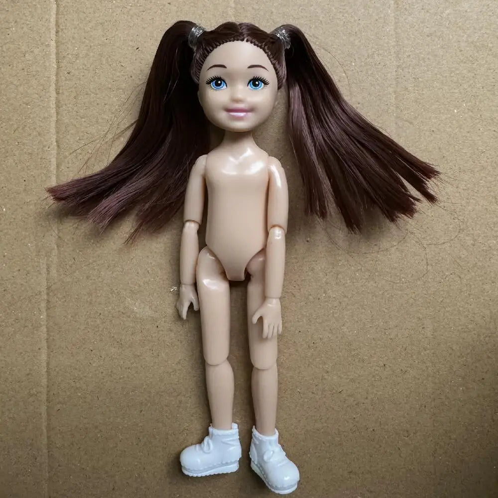 14cm Little Kelly Movable Doll — 5-Inch 1/12 BJD Reborn Toy for Boys & Girls, Dark/Light Skin, White, Blonde & Black Hair