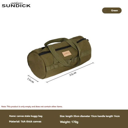 Cylinder Handheld Storage Bag – Large Capacity Thickened Camping Tent Peg and Tool Organizer Bag