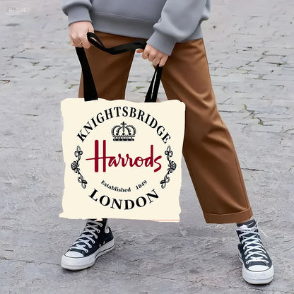 Harrods Knightsbridge London Grocery Tote Bag – Durable Shopping & Work Bag