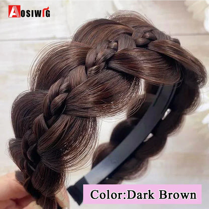 Synthetic Fishbone Braided Headband – Bohemian Plaited Hairpiece for Women Hairstyling