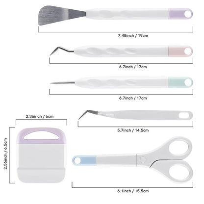 6pcs Craft Vinyl Weeding Tool Set – DIY Scrapbook & Silhouette Carving Tools for Cricut Maker