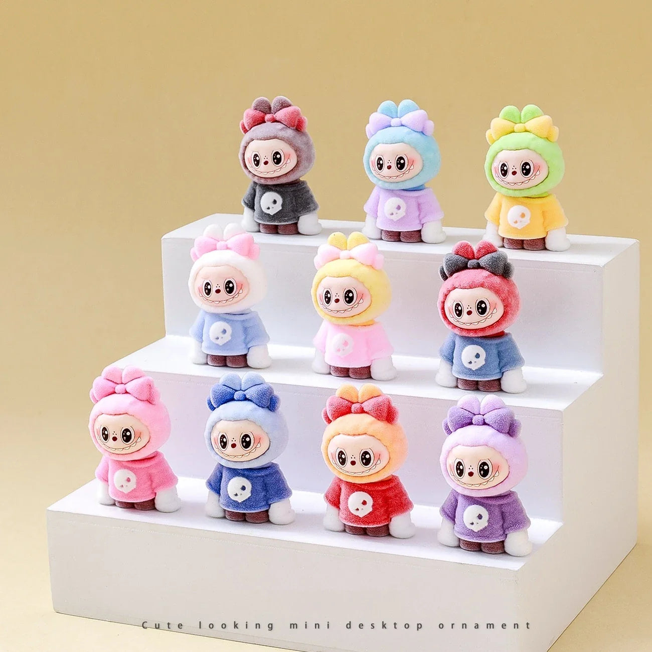 10pcs Babythree Rabbit Anime Flocked Action Figures Decorative Pendant Kawaii Desktop Dolls Toy Gifts