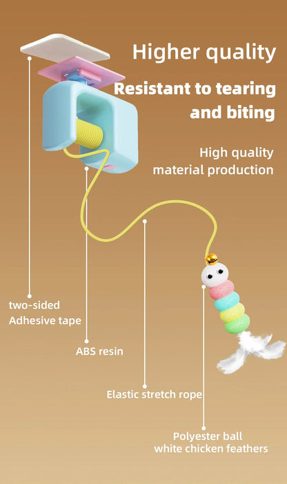 Interactive Flying Bird Cat Toy - Rechargeable Automatic Hanging Door Toy with Elastic Rope for Hunting & Stress Relief