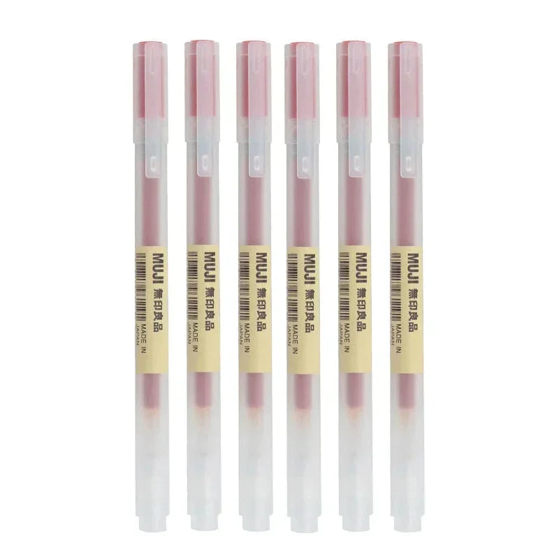 MUJI Gel Pen Set - 6 or 8 Pack 0.38mm/0.5mm Fine Point Black, Blue & Red Japanese Stationery