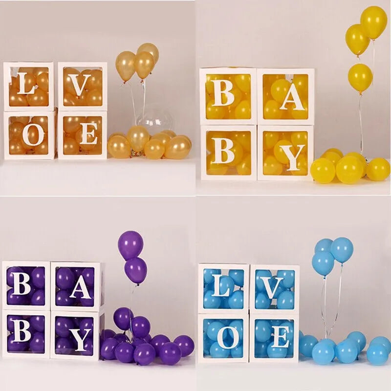 Transparent Letter Balloon Box - Ideal for Baby Showers, Birthdays, and Weddings - Party Supplies for 1st Birthdays and More!