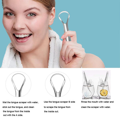 Portable Stainless Steel Tongue Cleaner – Color Tongue Scraper for Bad Breath and Oral Hygiene Care
