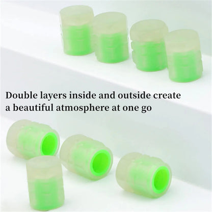 Luminous Valve Caps – Fluorescent Night Glow Tire Caps for Car, Motorcycle & Bicycle (4PCS)
