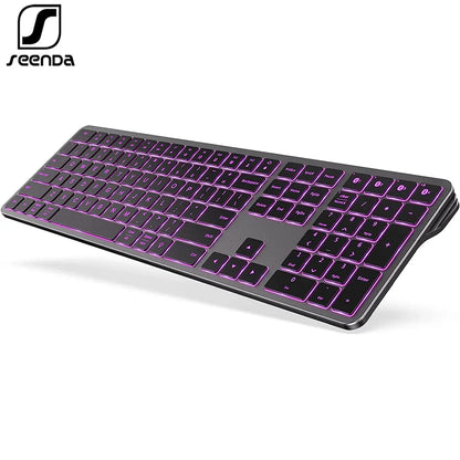 Multi-Device Rechargeable Bluetooth Backlit Wireless Keyboard for Laptop, Tablet & iPad