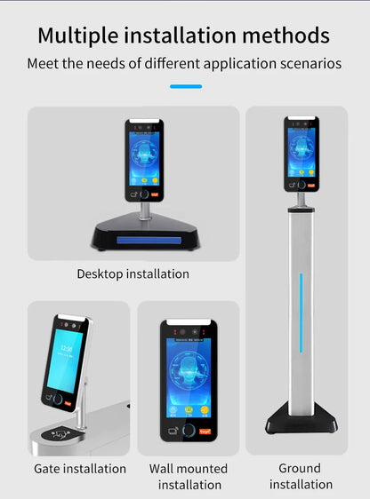 Asia Teco 5-Inch Face Recognition Access Control – WiFi TCP/IP Attendance Machine with Tuya App & Fingerprint Scanner