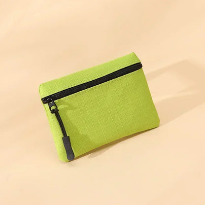Canvas Mini Coin Purse with Zipper – Cute Solid Color Key & Money Pouch for Kids, Women & Men