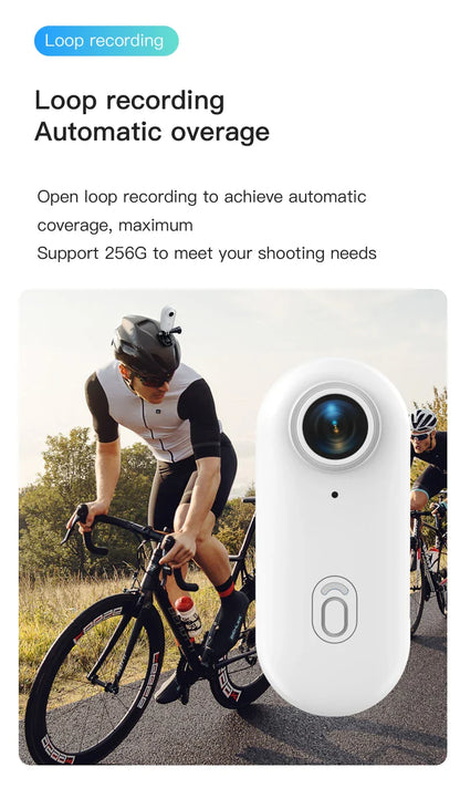 4K Thumb Action Camera — HD Sports Cam with Image Stabilization, Auto Exposure & Rechargeable 800mAh Battery