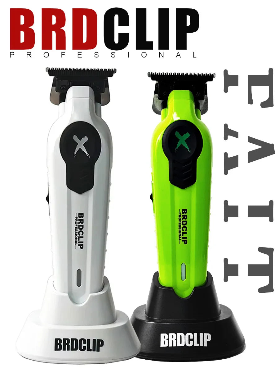 2025 BRDCLIP FA1T Green Professional Hair Trimmer — Barber Carving Electric Clipper with Gradient Finish & Charger Stand