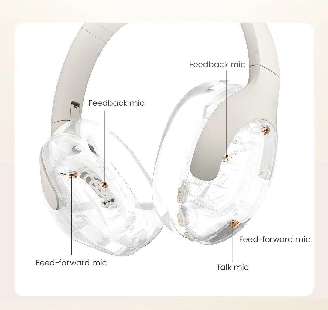 HAYLOU S30 Wireless Bluetooth 5.4 Headphones - 43dB Adaptive Noise Cancelling, 40mm Driver, 80H Playtime Earphones